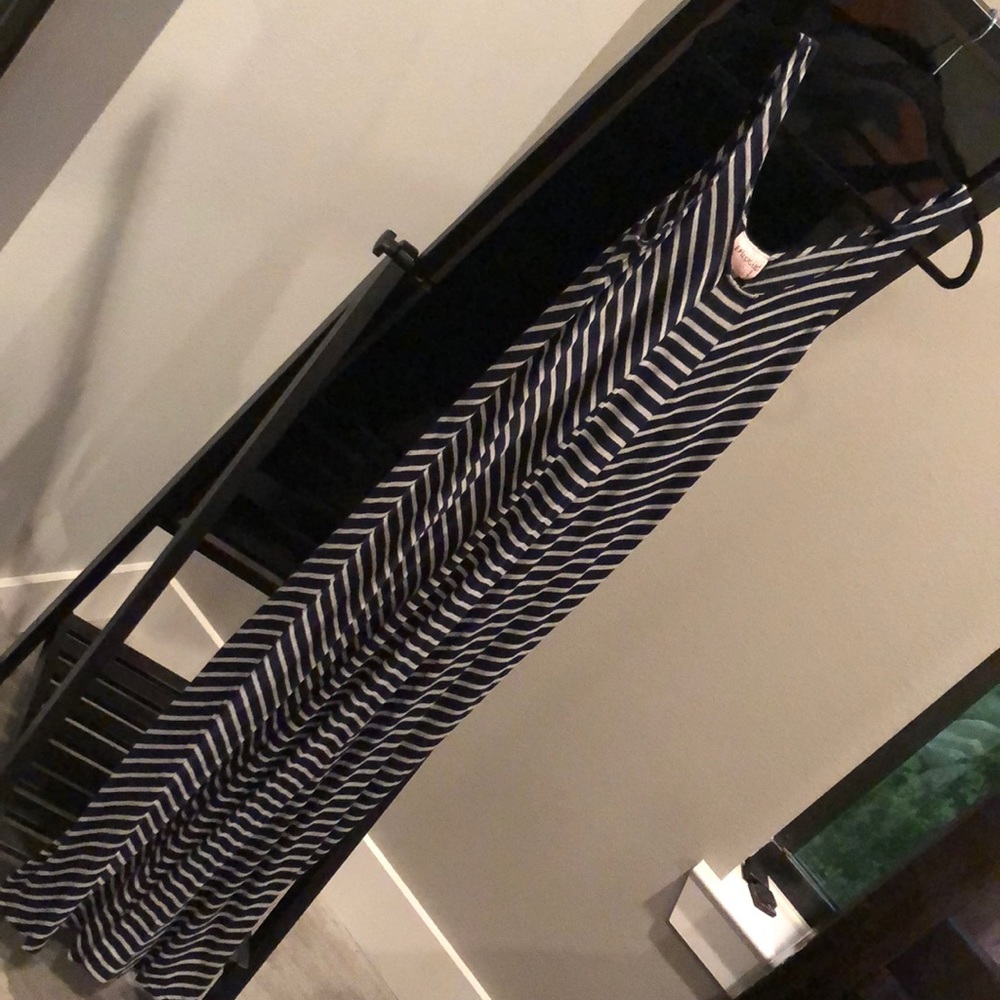 Navy/Grey Striped Maxi